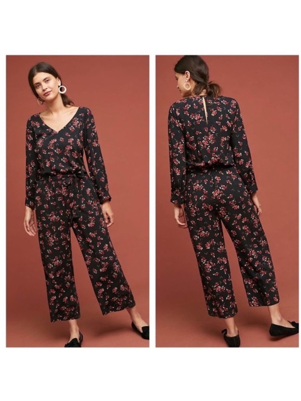 NWT Anthropologie Velvet by Graham & Spencer Freddy Floral Jumpsuit - Small